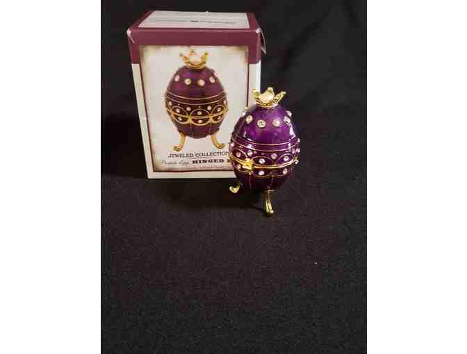 Purple jeweled egg Hinged Box