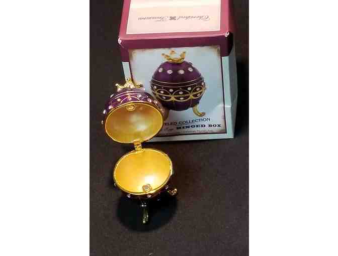 Purple jeweled egg Hinged Box