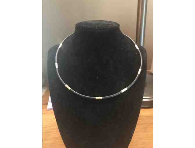 Rubber Necklace with 14K gold insets - Photo 1