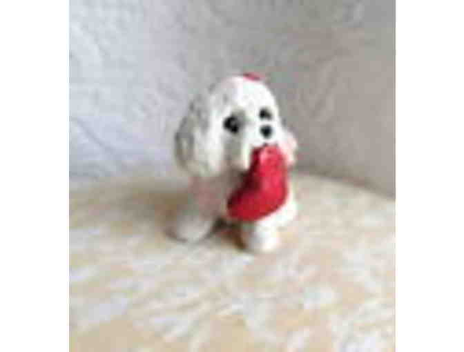 Hand sculpted Bichon Frise with Heart - New!!