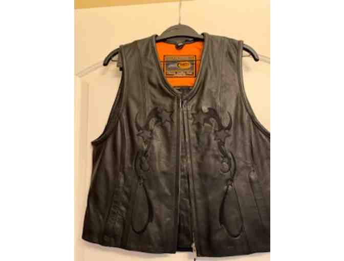 Ladies Reflective M/C Leather Vest