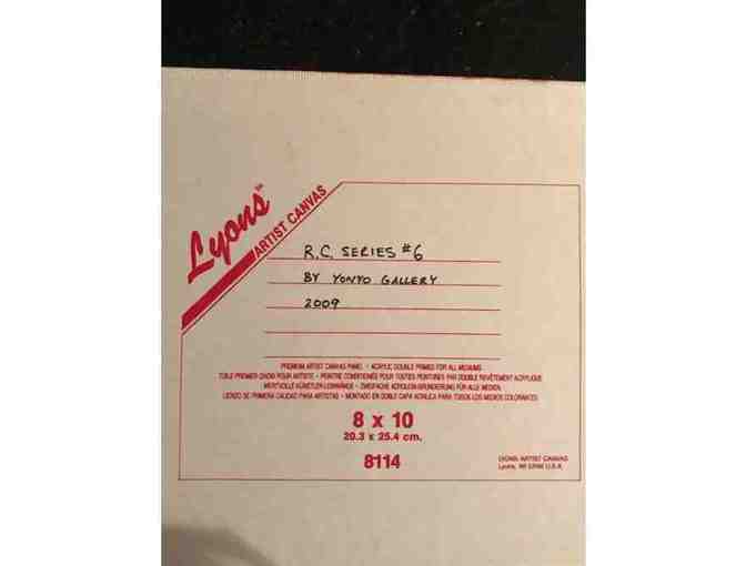 Bichon on red painting