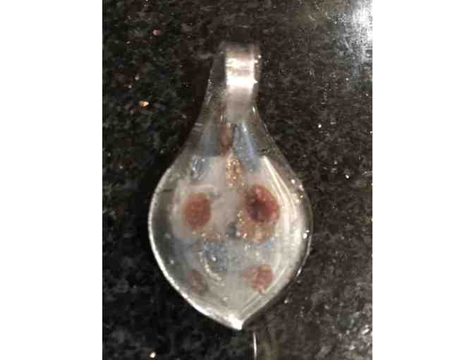 Handpainted glass Bichon pendant