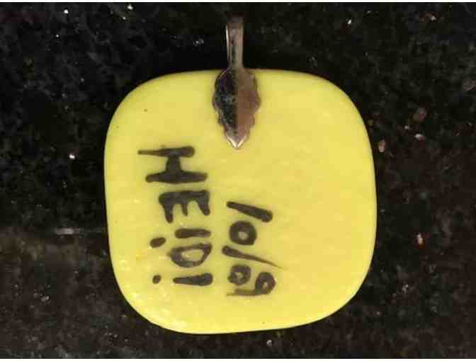 Handpainted glass Bichon pendant