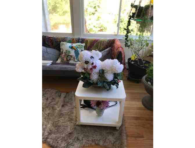 Floral Bichon in a basket