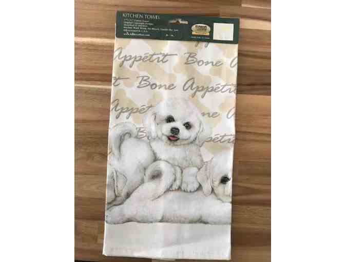 Bichon dish towel by Fiddlers Elbow
