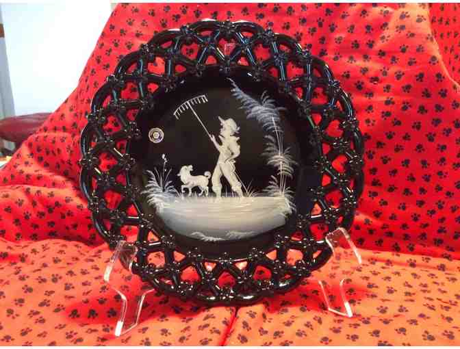 Decorative Dog Plate and Stand