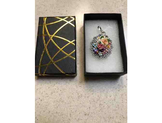 Hand crafted porcelain pendant