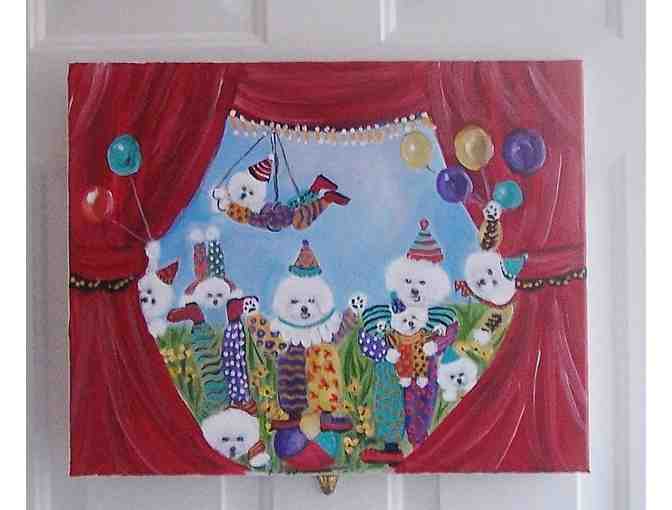 Original OOAK Bichon Clown Painting