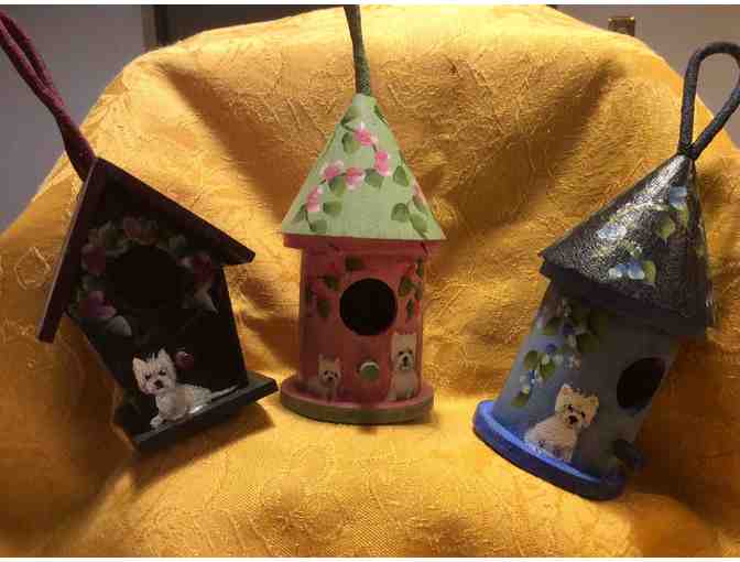 3 West Highland Terrier Mini Bird Houses