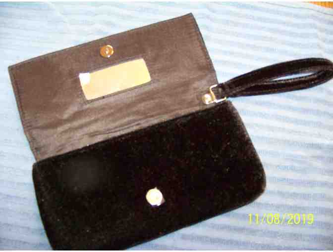 Black velvet clutch