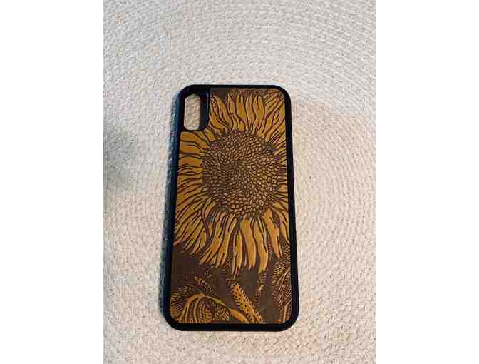 Hand Tooled Leather Covered Case for iPhoneX - Photo 1