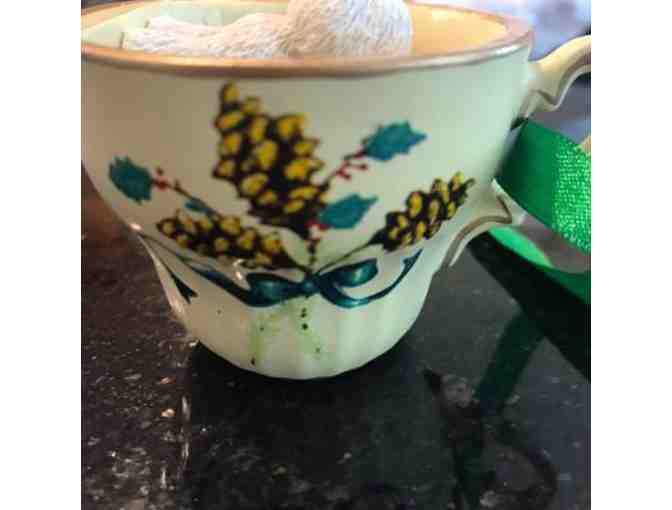 Bichon in a teacup ornament