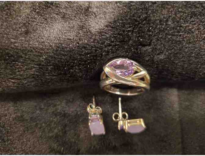 Amethyst Cocktail ring and earrings set