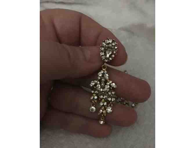 Crystal Goldtone Chandelier Pierced Earrings