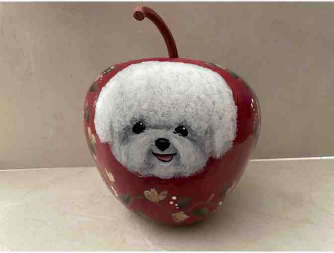 Unique Apple Gourd Painted with Bichons