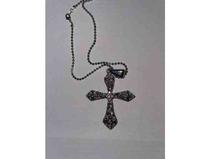Iridescent Crystal Cross Necklace