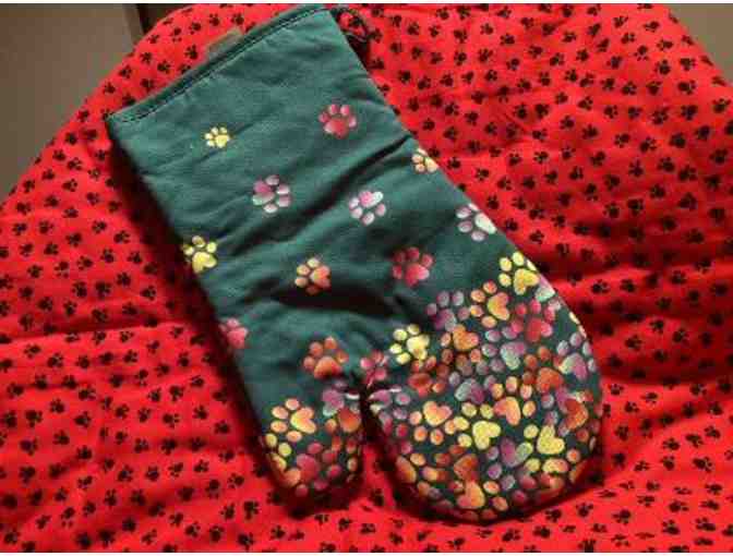 Colorful Dog Paws Kitchen Oven Mitt