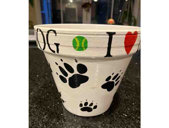 Hand painted terra cotta planter pot