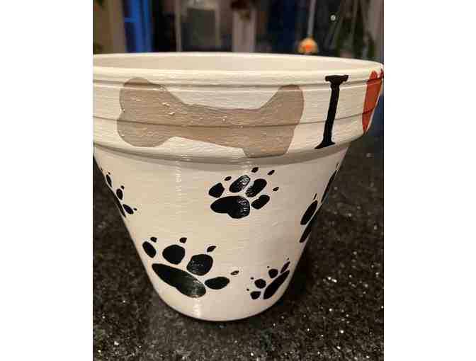 Hand painted terra cotta planter pot