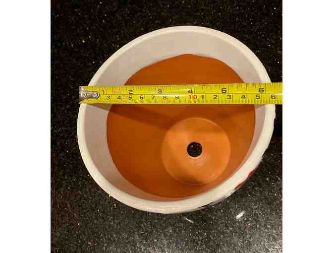 Hand painted terra cotta planter pot