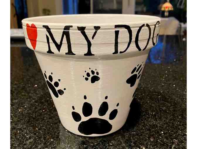 Hand painted terra cotta planter pot