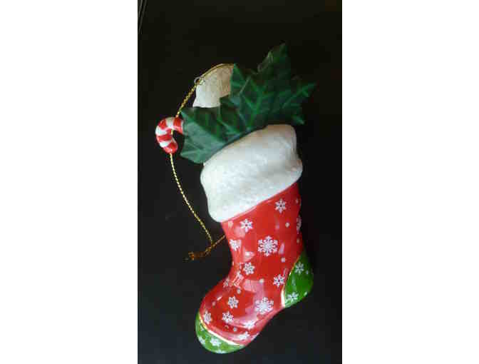 Danbury Mint 2009 Bichon in Chriistmas Sock