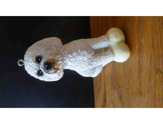 Bichon on a bone figurine