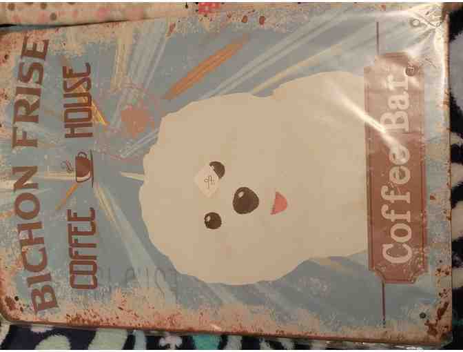 Bichon Frise Metal Coffee sign