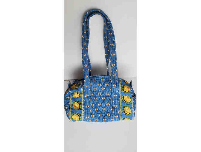 Vera Bradley blue quilted flat top handbag