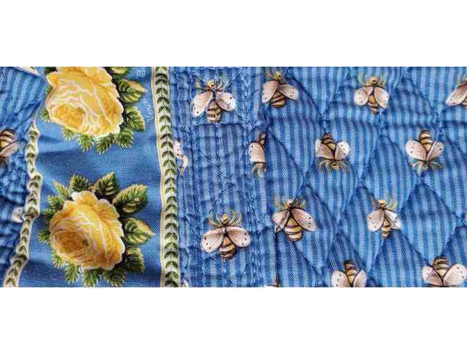 Vera Bradley blue quilted flat top handbag