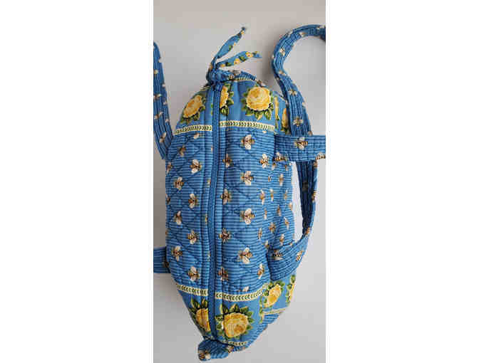 Vera Bradley blue quilted flat top handbag