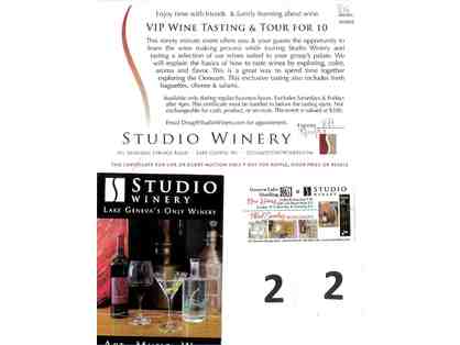 Basket 22 Studio Winery VIP Wine Tasting and Tour for 10