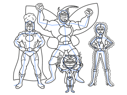 Workshop 'Drawing Super Heroes'.
