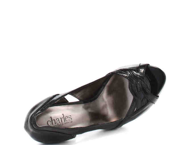 Charles by Charles David black open toe 'Skimpier' pumps, size 10M