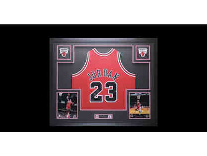 Michael Jordan Autographed Framed Basketball Jersey
