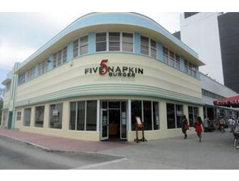 5 Napkin Burger $200 Gift Certificate: New York, Boston, Miami or Atlanta