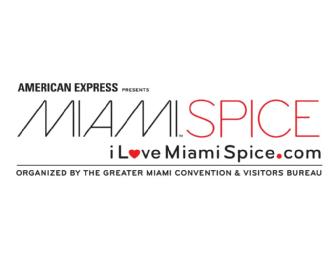 2012 Miami Spice Passport: Dinner for Two at Eight Participating Restaurants