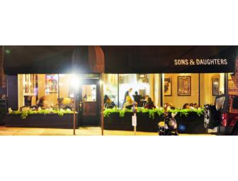 Sons & Daughters: 2 Tasting Menus with Wine Pairings