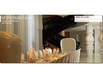 Weekend of Culinary Discoveries at Mondrian South Beach and Asia De Cuba-Miami Beach, FL