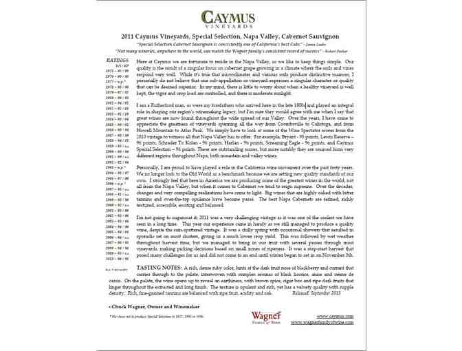 2011 Caymus Vineyards, Special Selection, Napa Valley, Cabernet Sauvignon