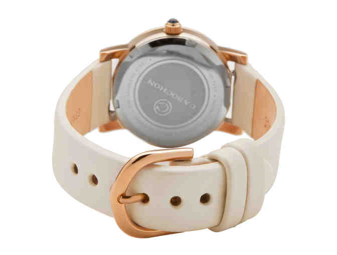 Cabochon Dame Chic White Genuine Leather 30mm Watch