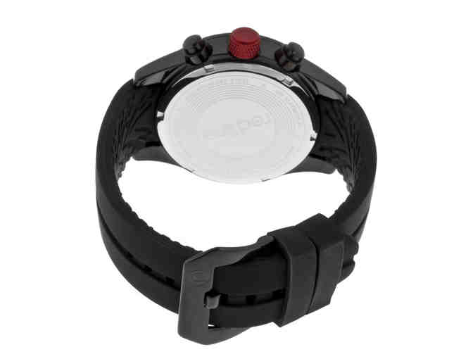 Red Line Stealth Chronograph Grey Dial Black Silicone Watch