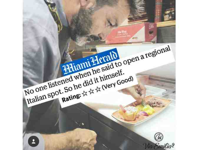 Dinner for 2 at Via Emilia 9, Miami