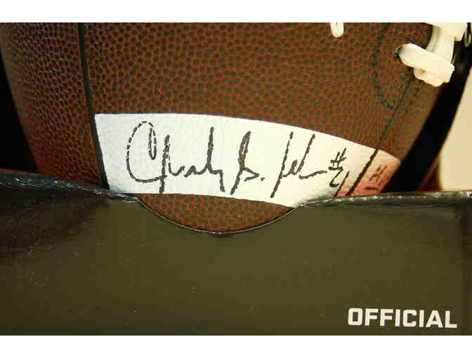 Autographed Charles Johnson Football