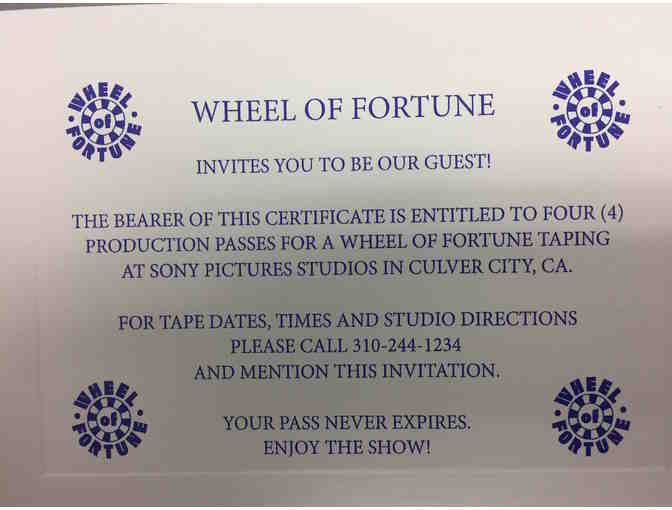 Wheel of Fortune - 4 Production Passes for Live Taping and Collectibles