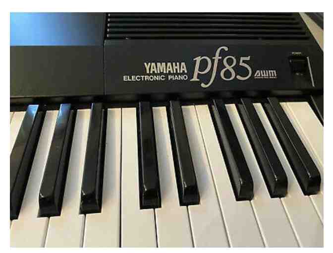 Vintage Yamaha PF-85 Electronic Piano With Sustain Pedal and Sheet-Music Stand