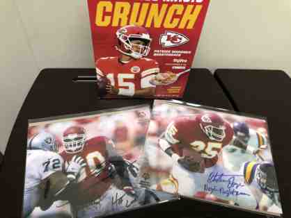 Kansas City Chiefs Autographed Neil Smith & Christian Okoye + LE Mahomes Cereal Box