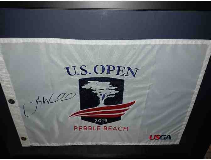 Gary Woodland - US Open Autographed Flag
