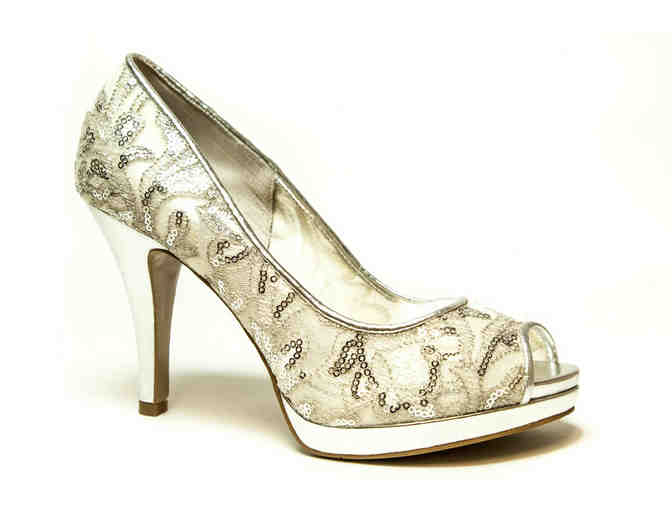 Silver Nine West Heels Women's Size: 6